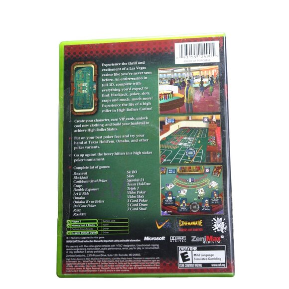 High Rollers Casino Microsoft Xbox, 2004 Complete W/ Manual - Picture 2 of 4